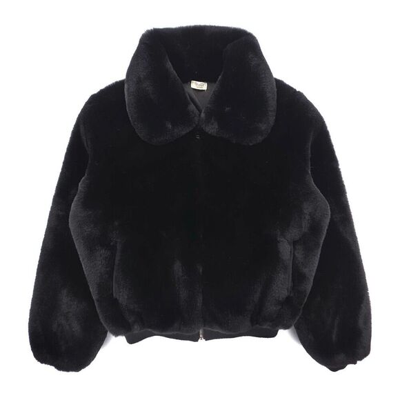 Brandy Melville Jackets & Blazers - NEW Brandy Melville Georgina Faux Fur Bomber Jacket Black Y2k 90s Clean Girl